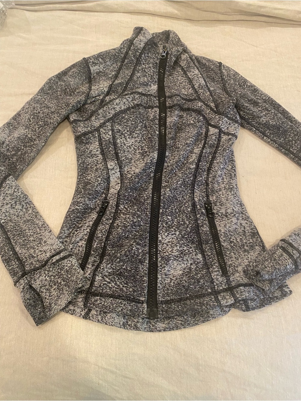 lululemon athletica Gray Heathered Zip-Up Bomber Jacket